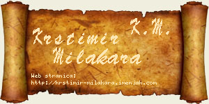 Krstimir Milakara vizit kartica